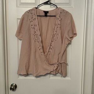 Lane Bryant Dusty Pink Wrap Around Shirt Size 22/24